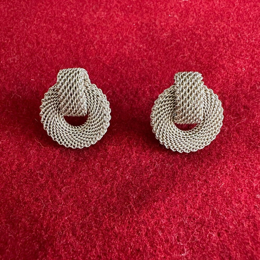 Classic silver weave earrings